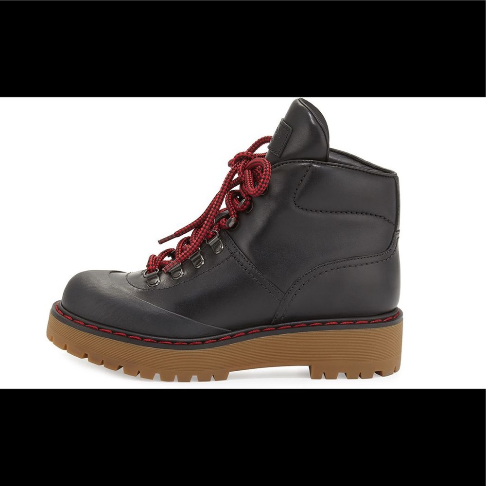 Prada lace-up leather lug-sole hiking boot size 37